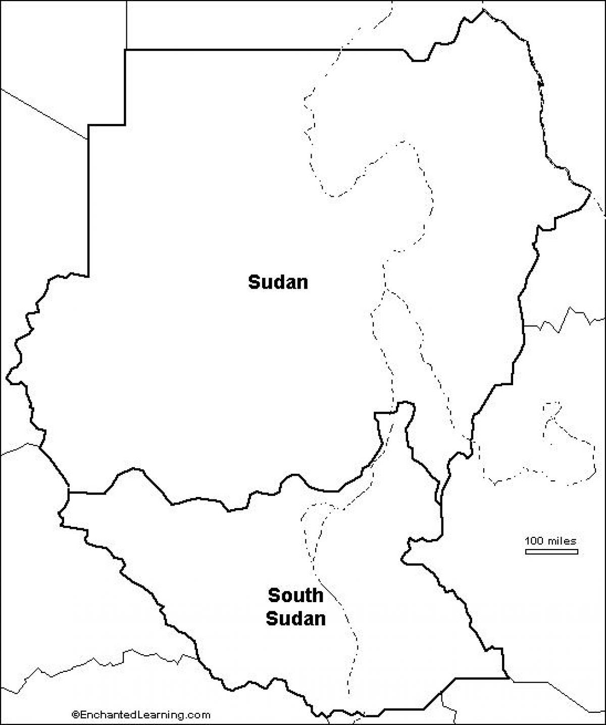 Карта Судана пустой