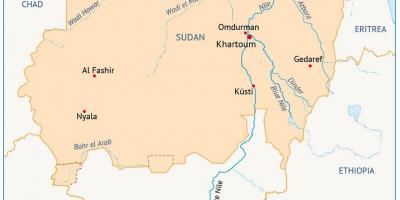 Карта реки Судана 